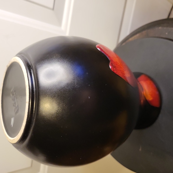 Mid Century Modern Poole Black & Red Fat Lava English Studio Art Pottery… - Picture 10 of 11